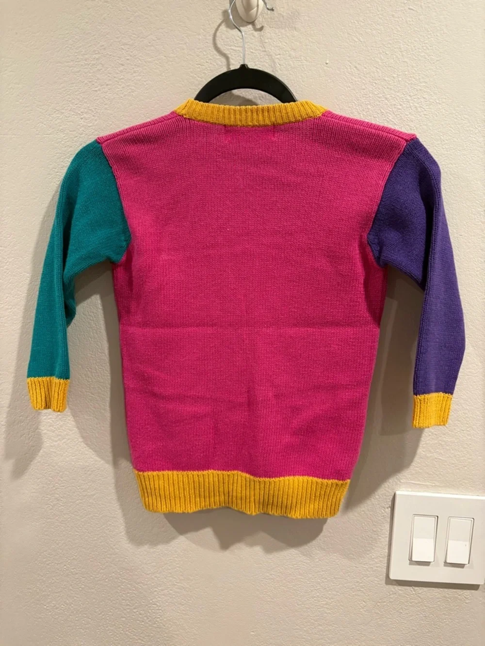 Vintage 90’s Color block Girls button up Cardigan size XS 4/5 EUC Smart Kids